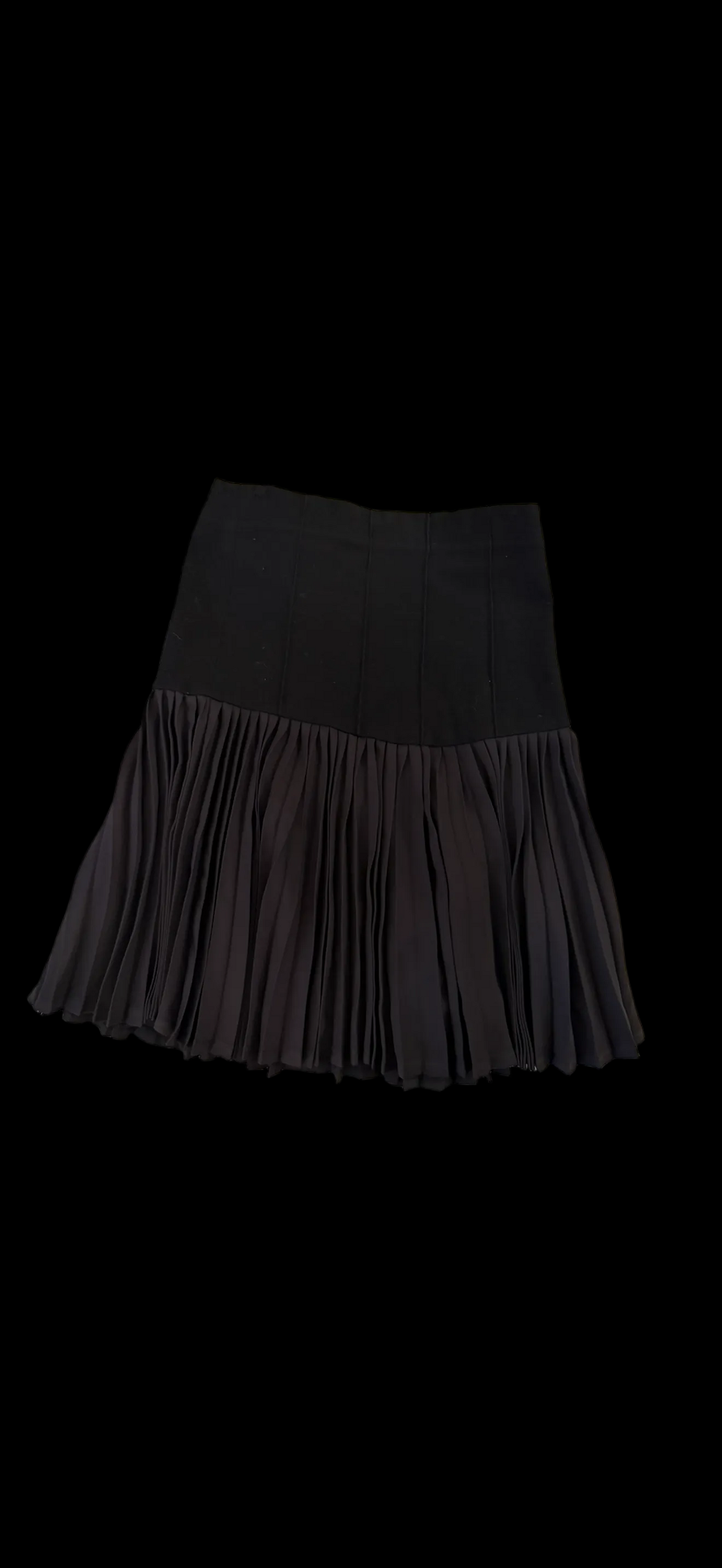 Thierry Mugler black pleated mini skirt size 42