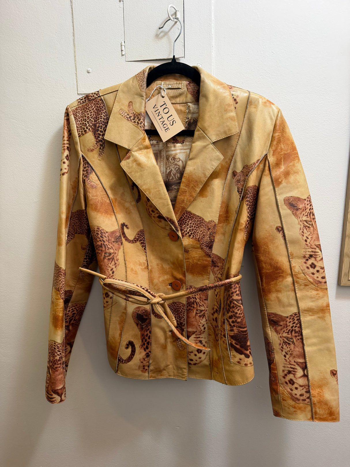 Vintage Cavalli esque 100% lambskin leather jacket (sourced in Italy) - TUV #112134