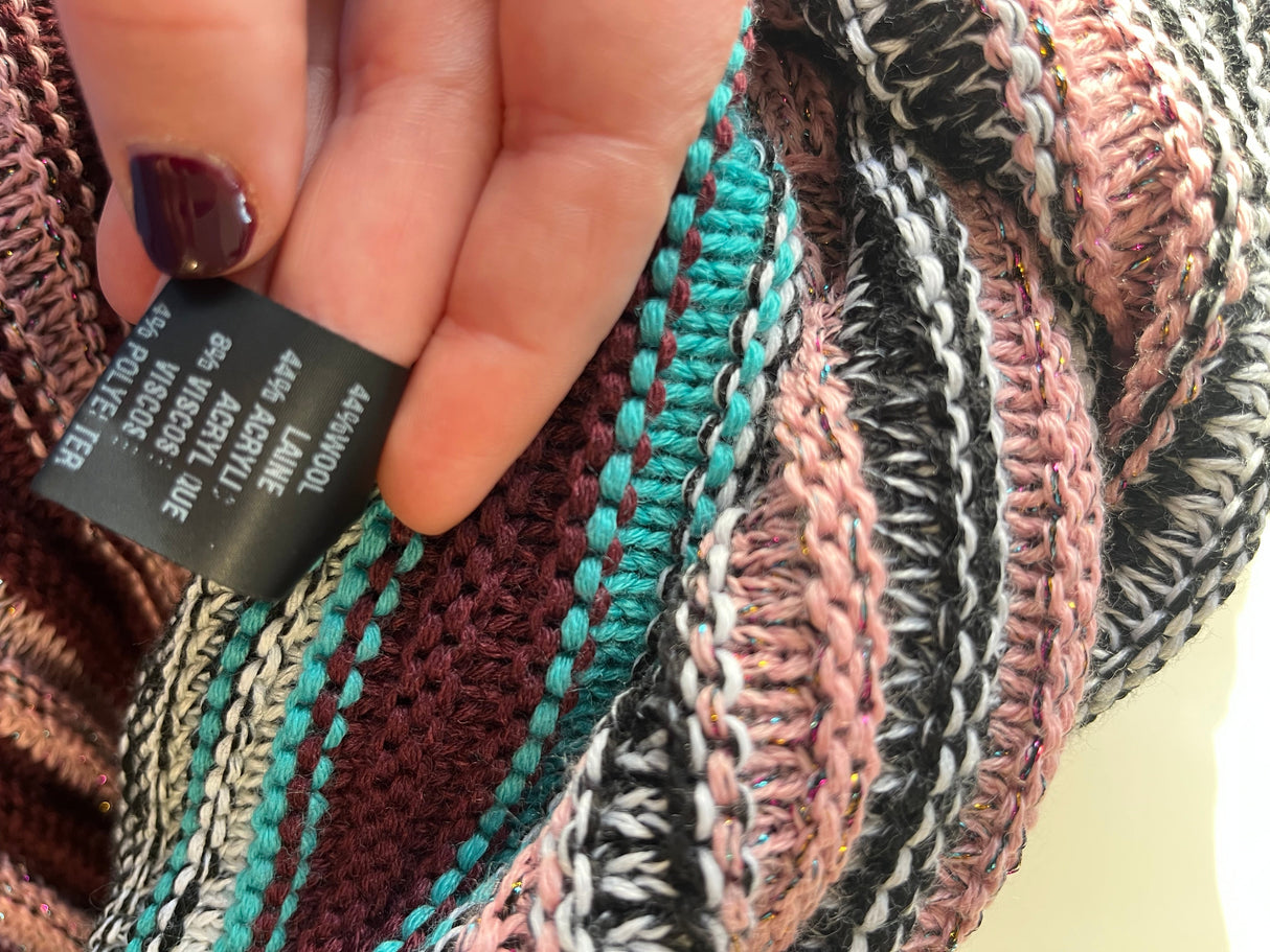 Missoni Lane Wool Multicolor and Glitter Poncho