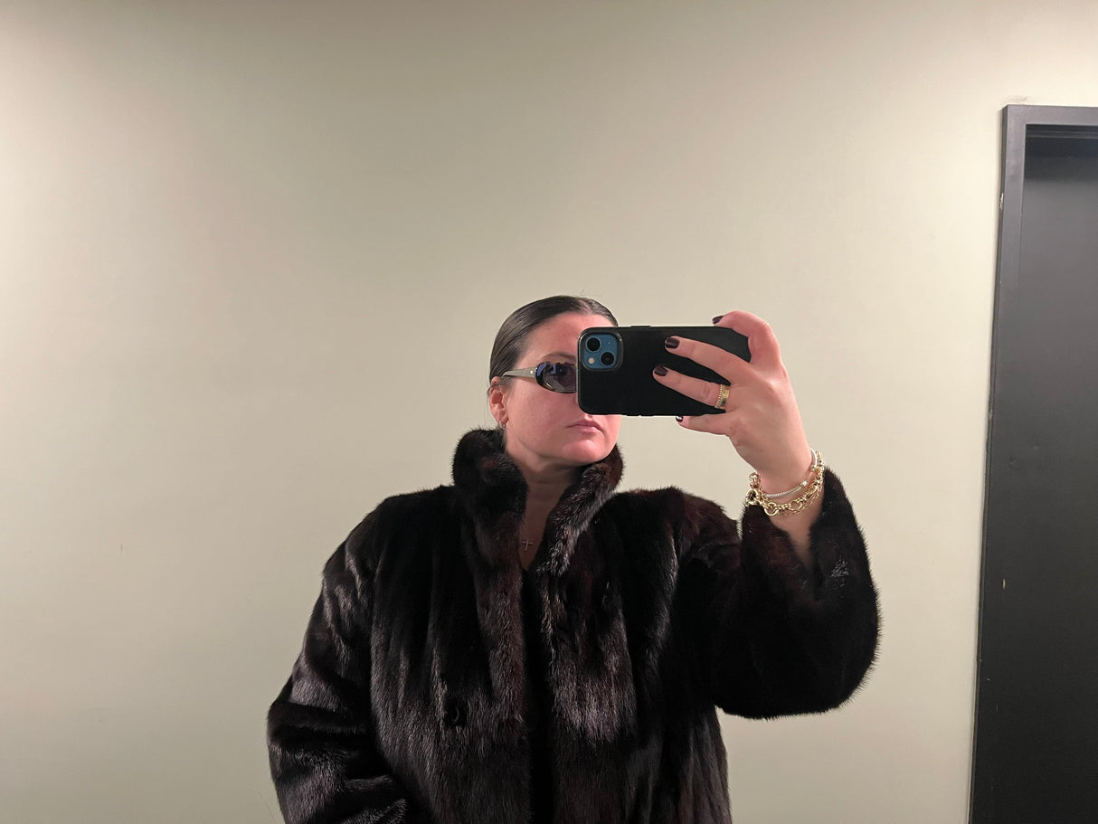 Chocolate Brown Full Length Mink Coat