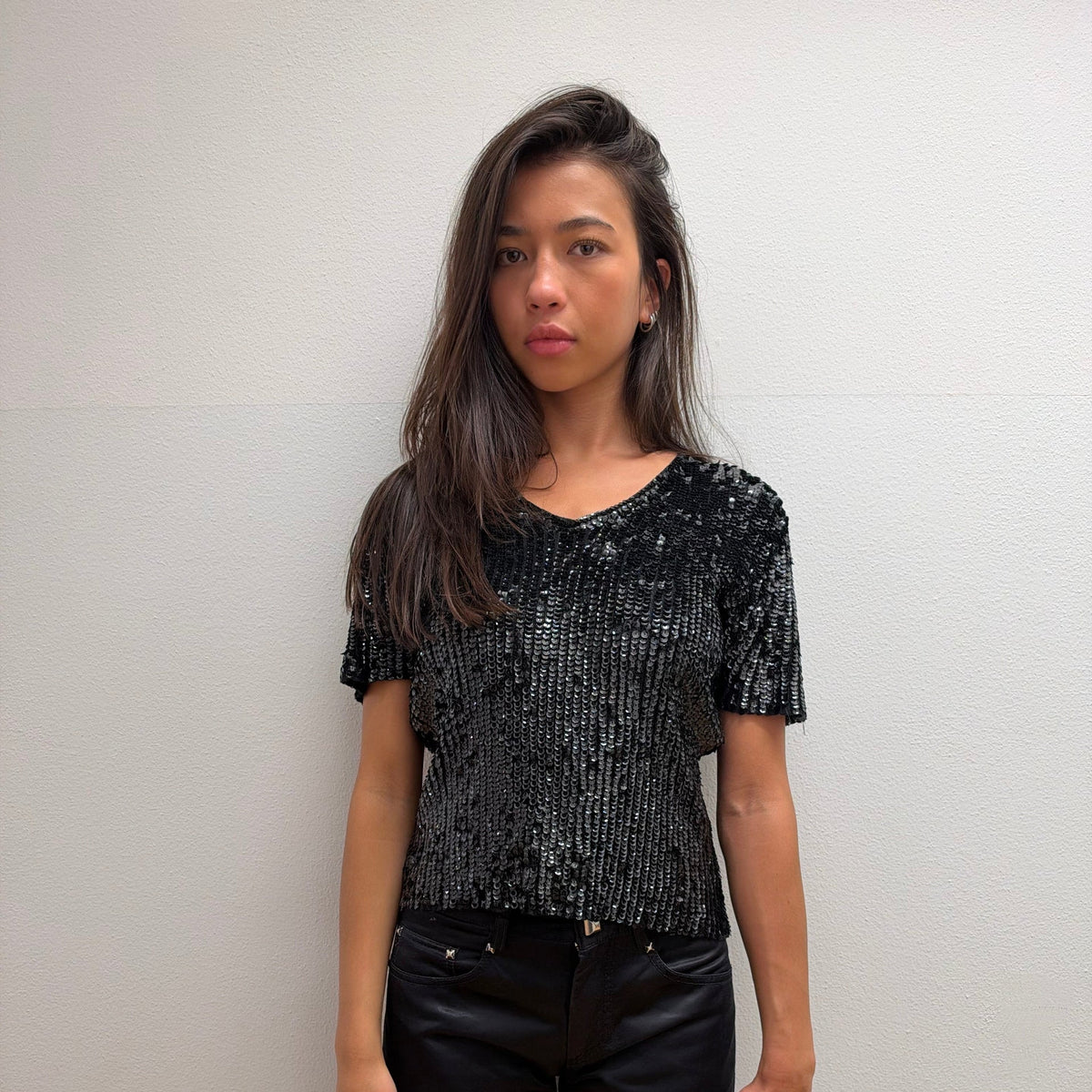 Oscar De La Renta Sequin Top