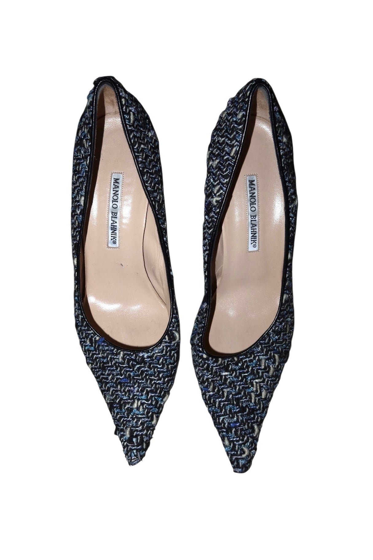 Manolo Blahnik blue tweed heels (39)