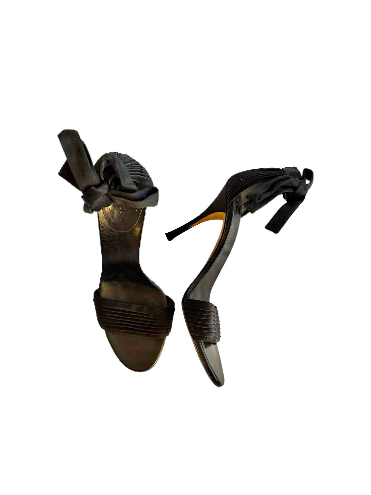 Gucci black satin heels with bows (38.5)