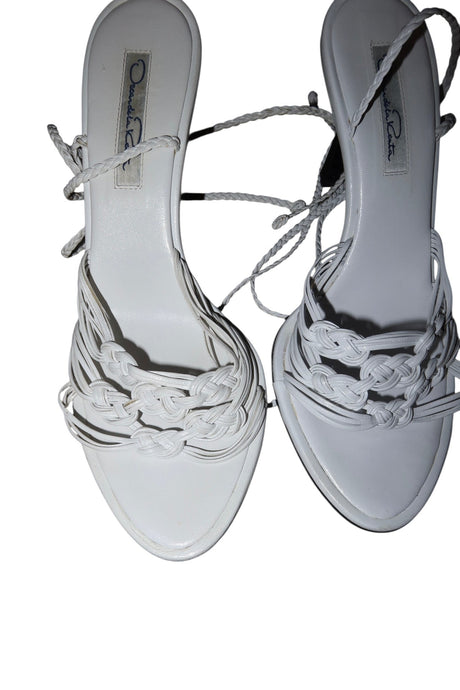 Oscar de la Renta white braided heels (36)
