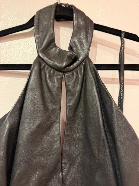 Black 2000s leather dress size 12 TUV #34172