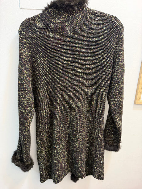 Rani Aribella Cashmere + wool fur trimmed cardigan