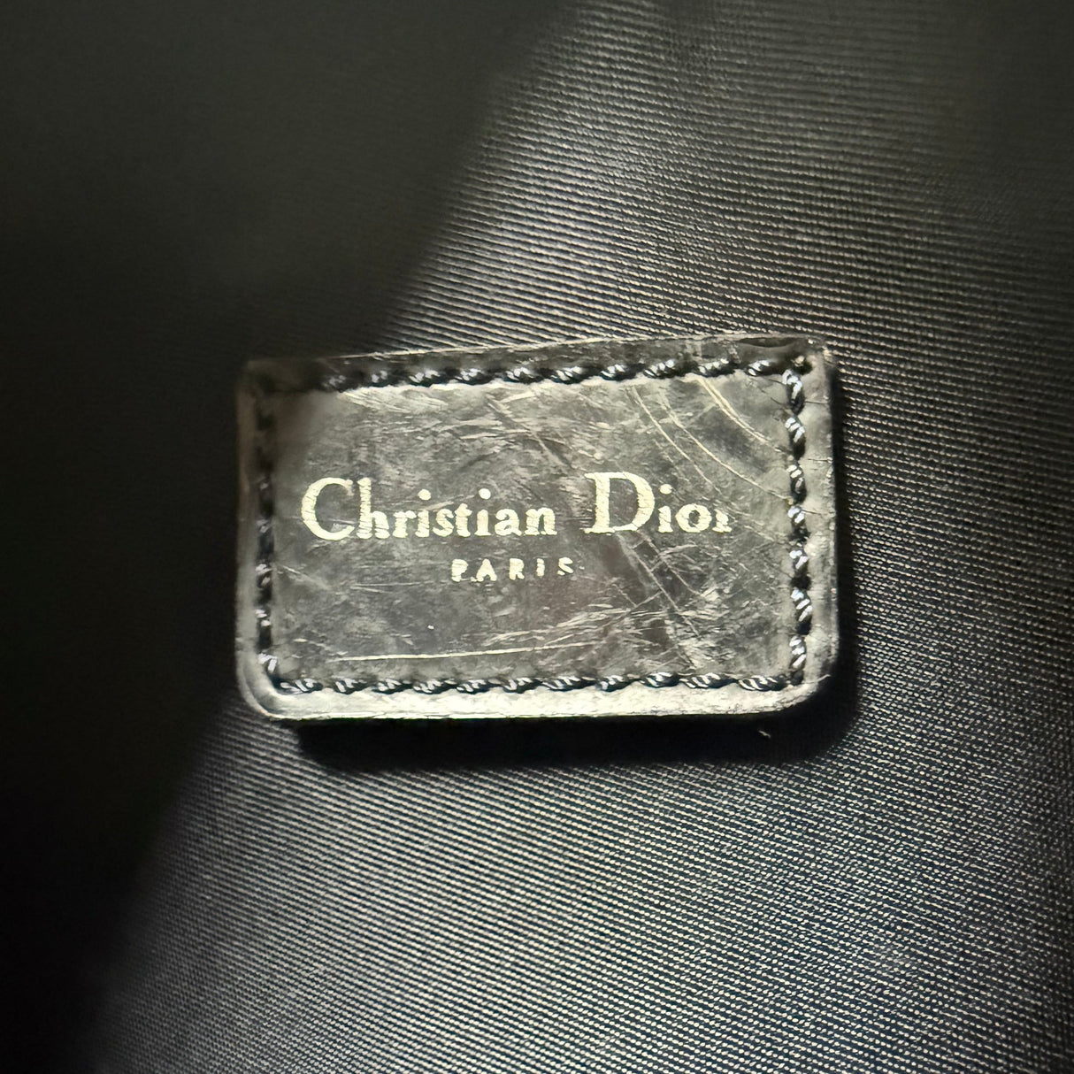Dior Vintage Denim Print Saddle Pochette
