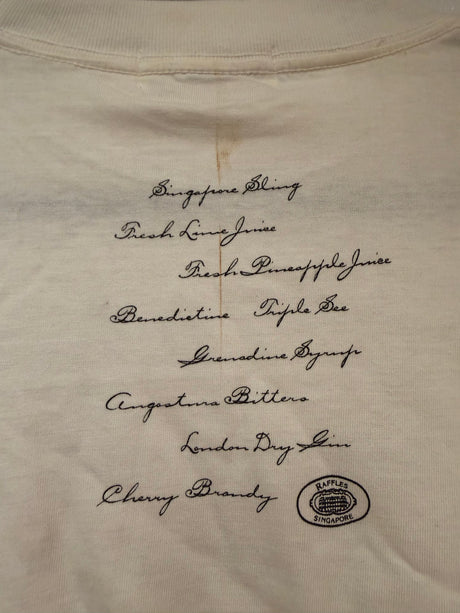 1990s “as is” Raffles Hotel Singapore Tee can fit xs - xl - TUV #321685