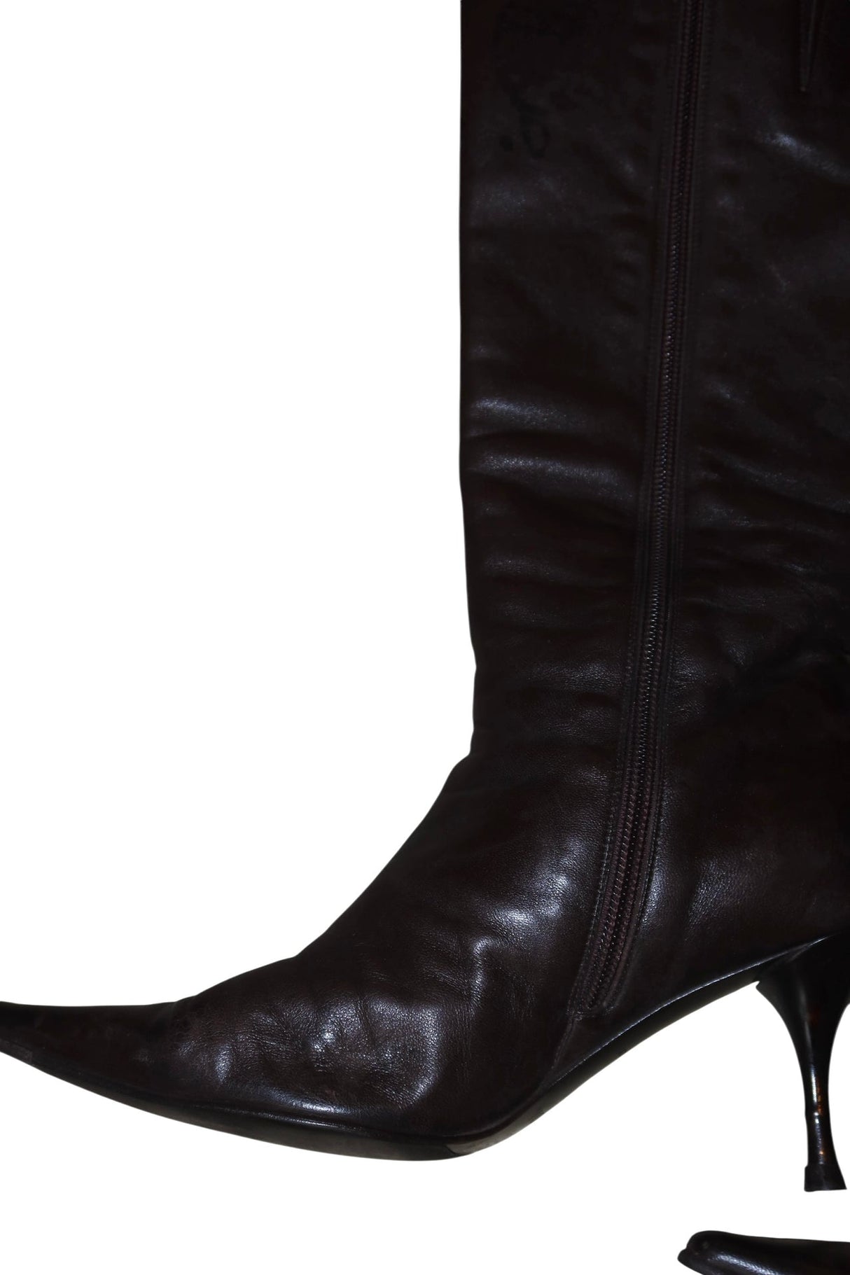 Escada brown boots with tortoise shell logo (37.5)