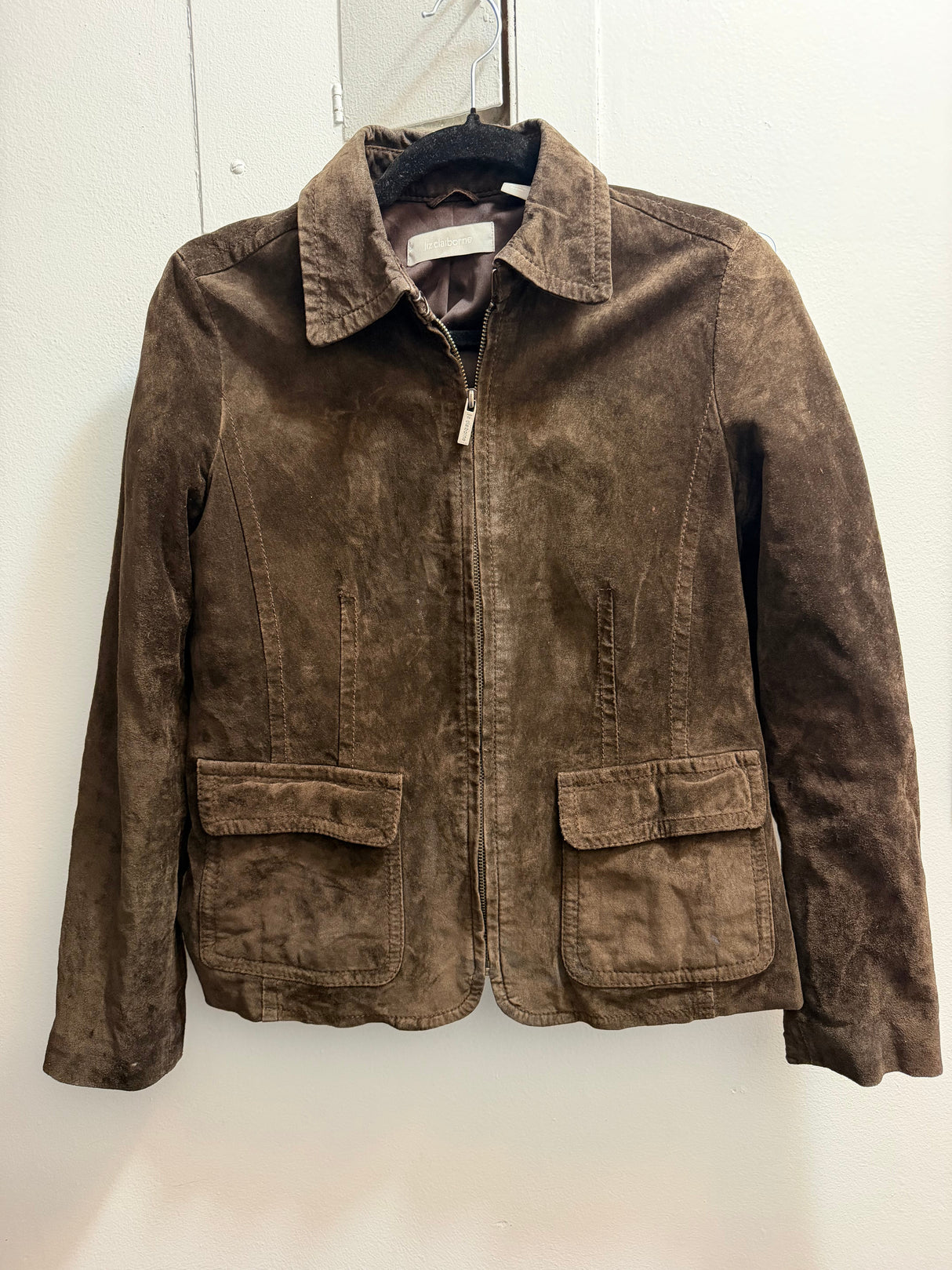Liz Clairborne 100% suede brown jacket - TUV #55555
