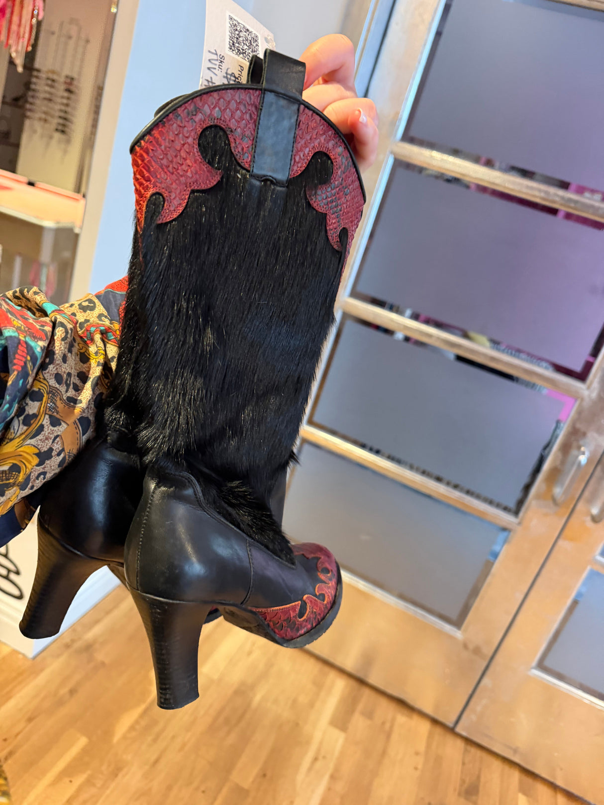 Pony hair and snakeskin boots TUV #32