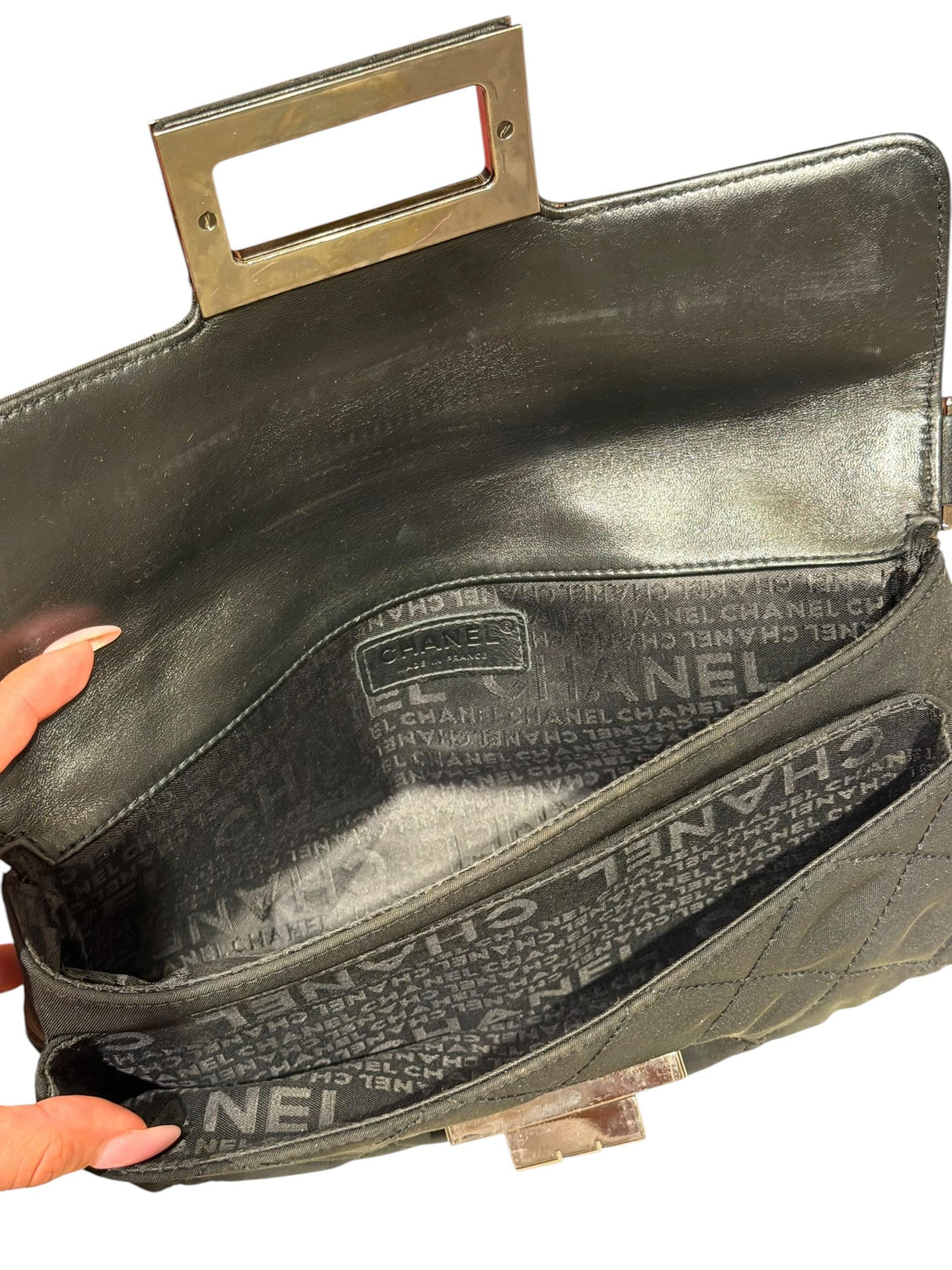 Chanel giant Mademoiselle black quilted nylon flap bag
