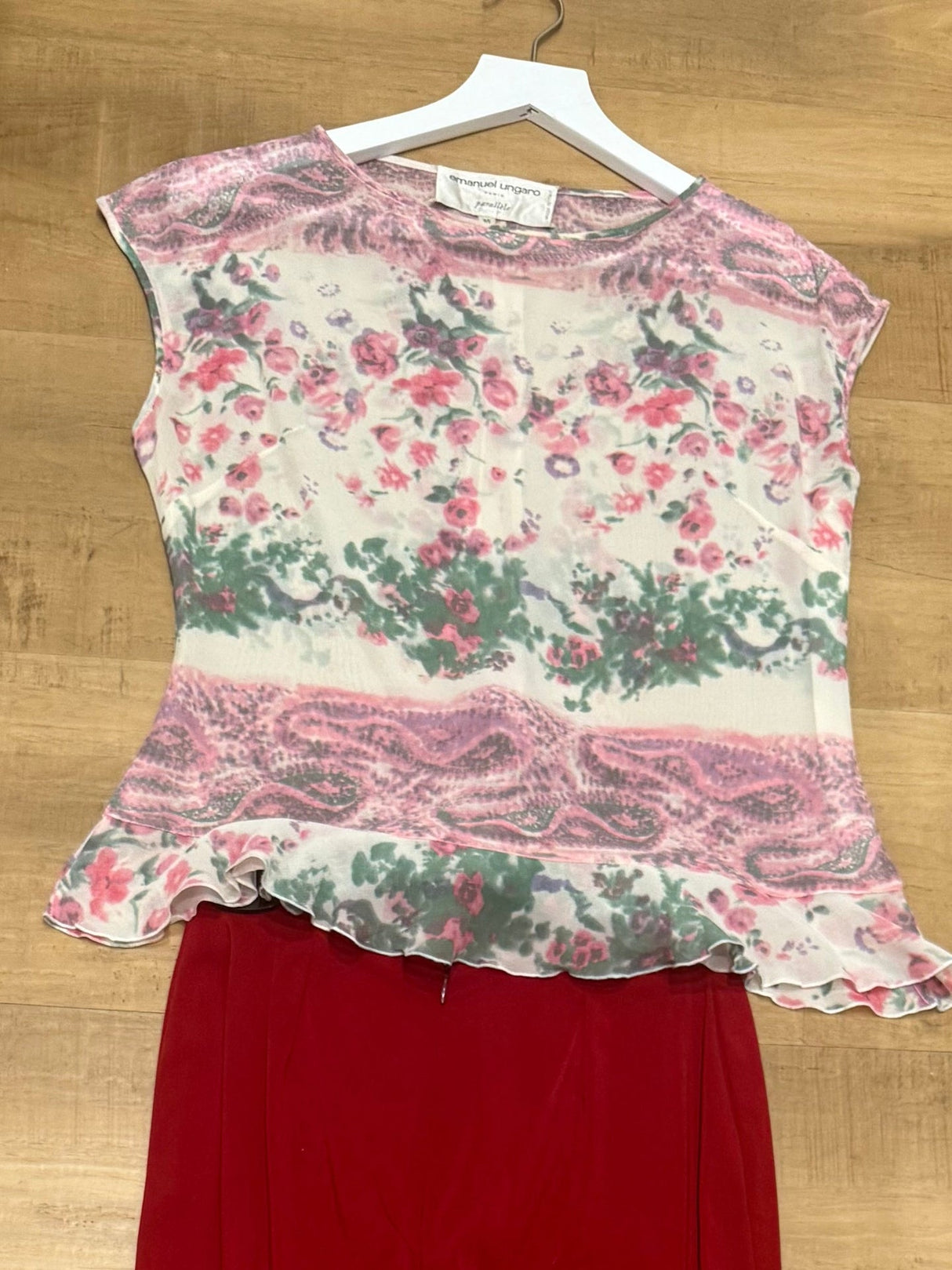 Emanuel Ungaro Sheer Floral Top