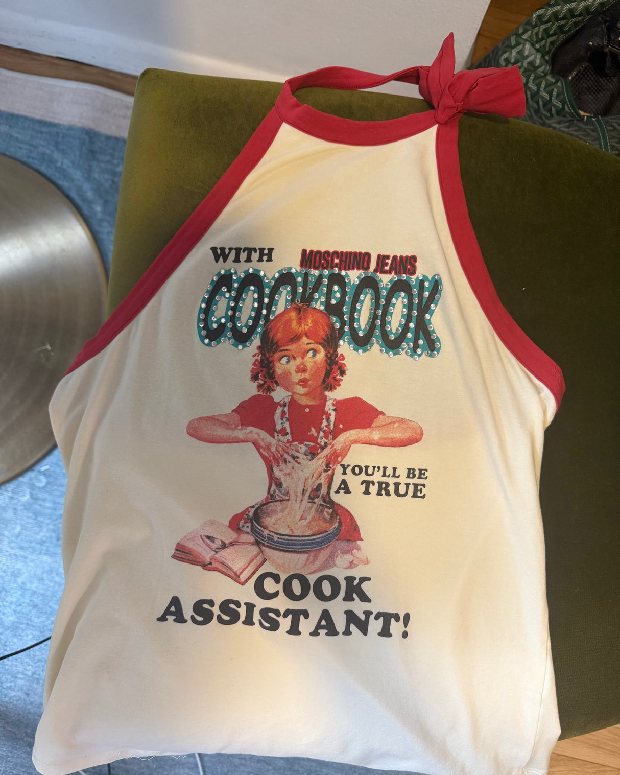 Moschino Jeans white cookbook tank - sku tuv #88726