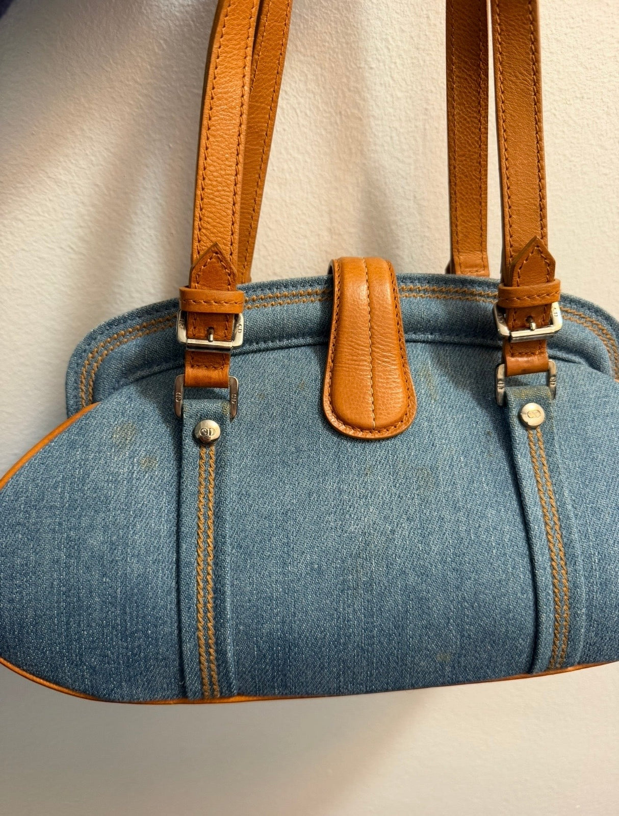 Vintage Christian Dior Floral Embroidered Denim Detective Bag (John Galliano Era) - SKU TUV #6