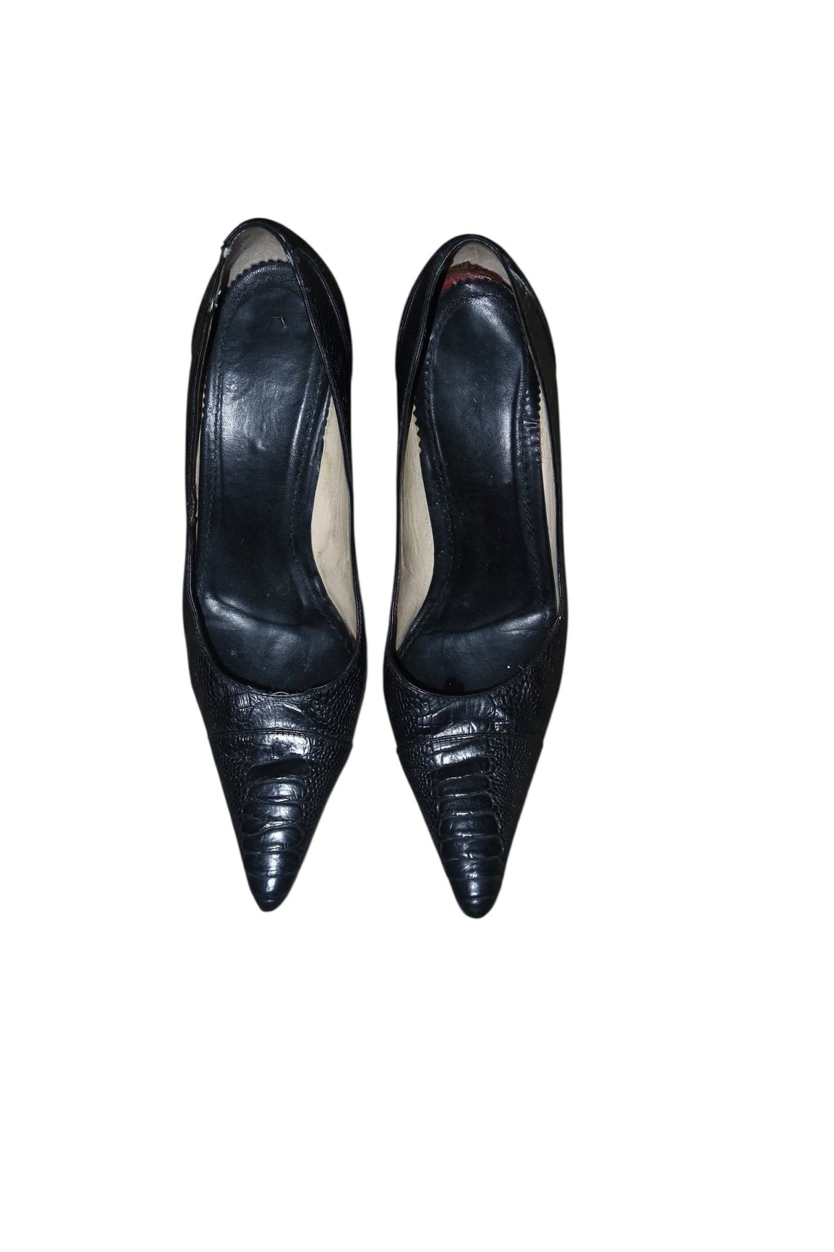 Gucci black croc heels (8.5)