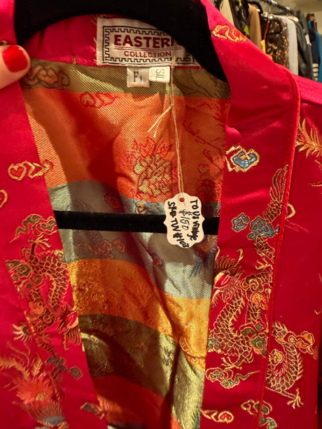 100% silk pink Asian robe/dress - tuv #103