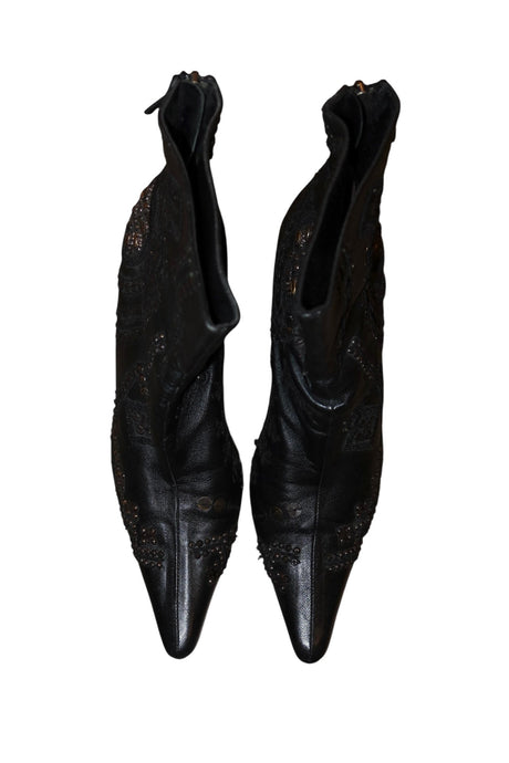 Oscar de la Renta black beaded booties (38)