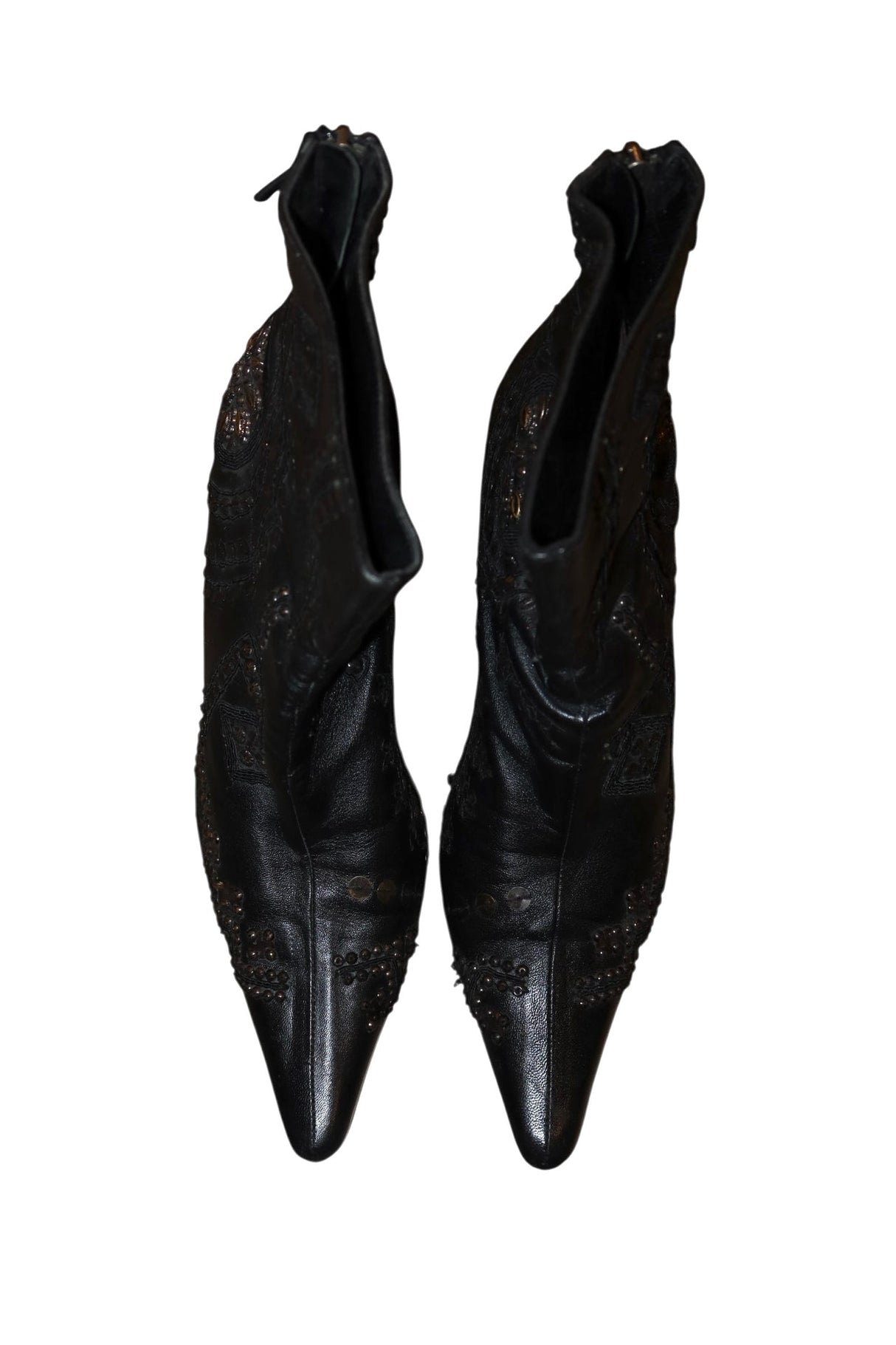 Oscar de la Renta black beaded booties (38)