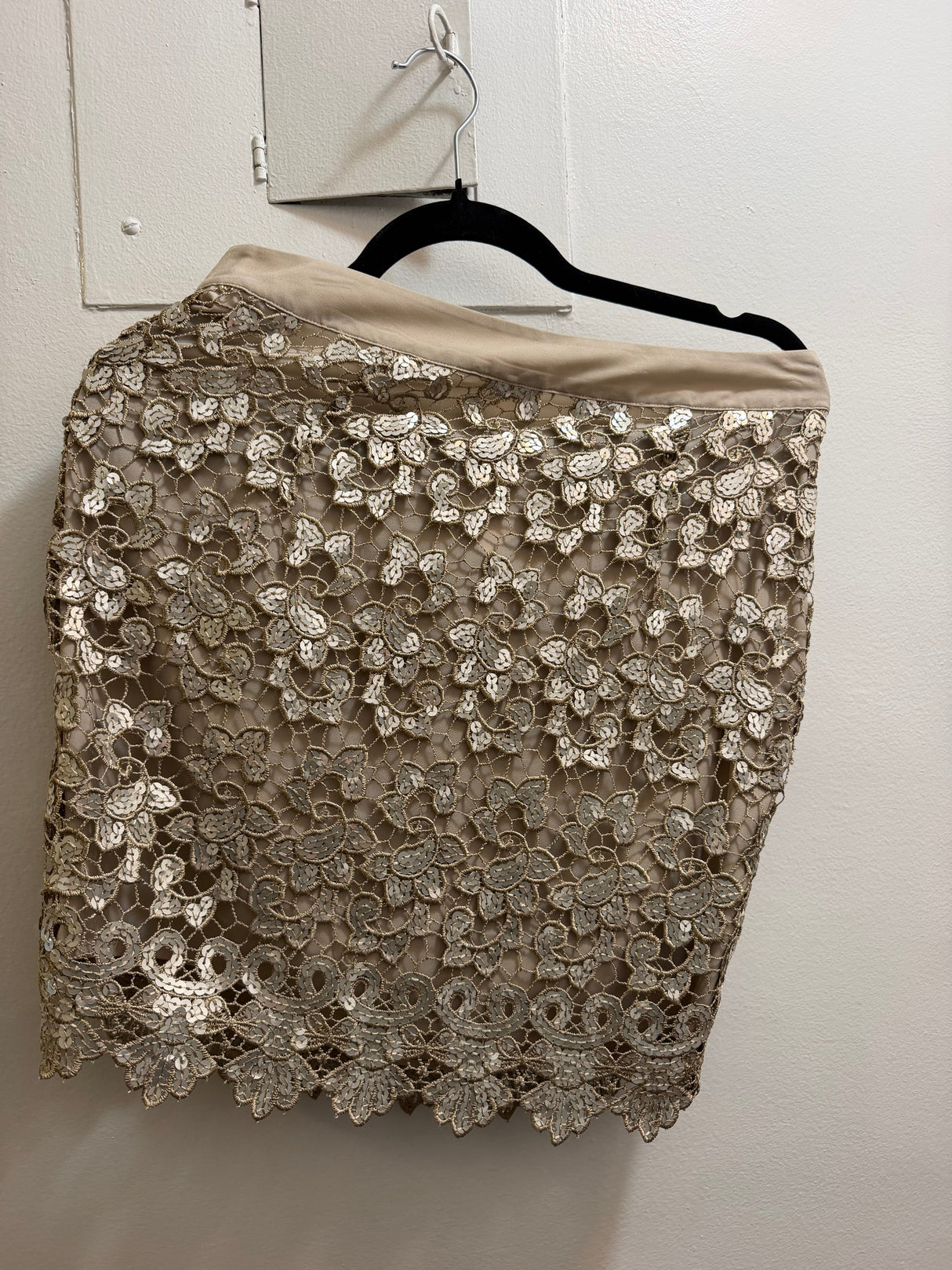 Tan bedazzled mini skirt TUV #11123