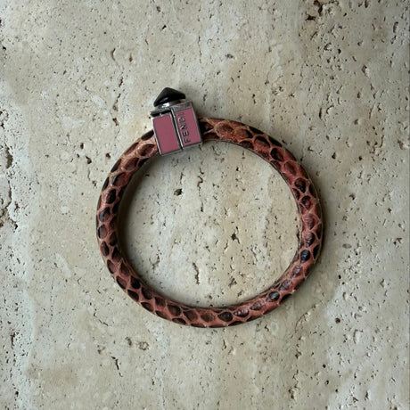 Fendi Resin Stingray Leather Bangle authentic 2015 Pink & silver & black