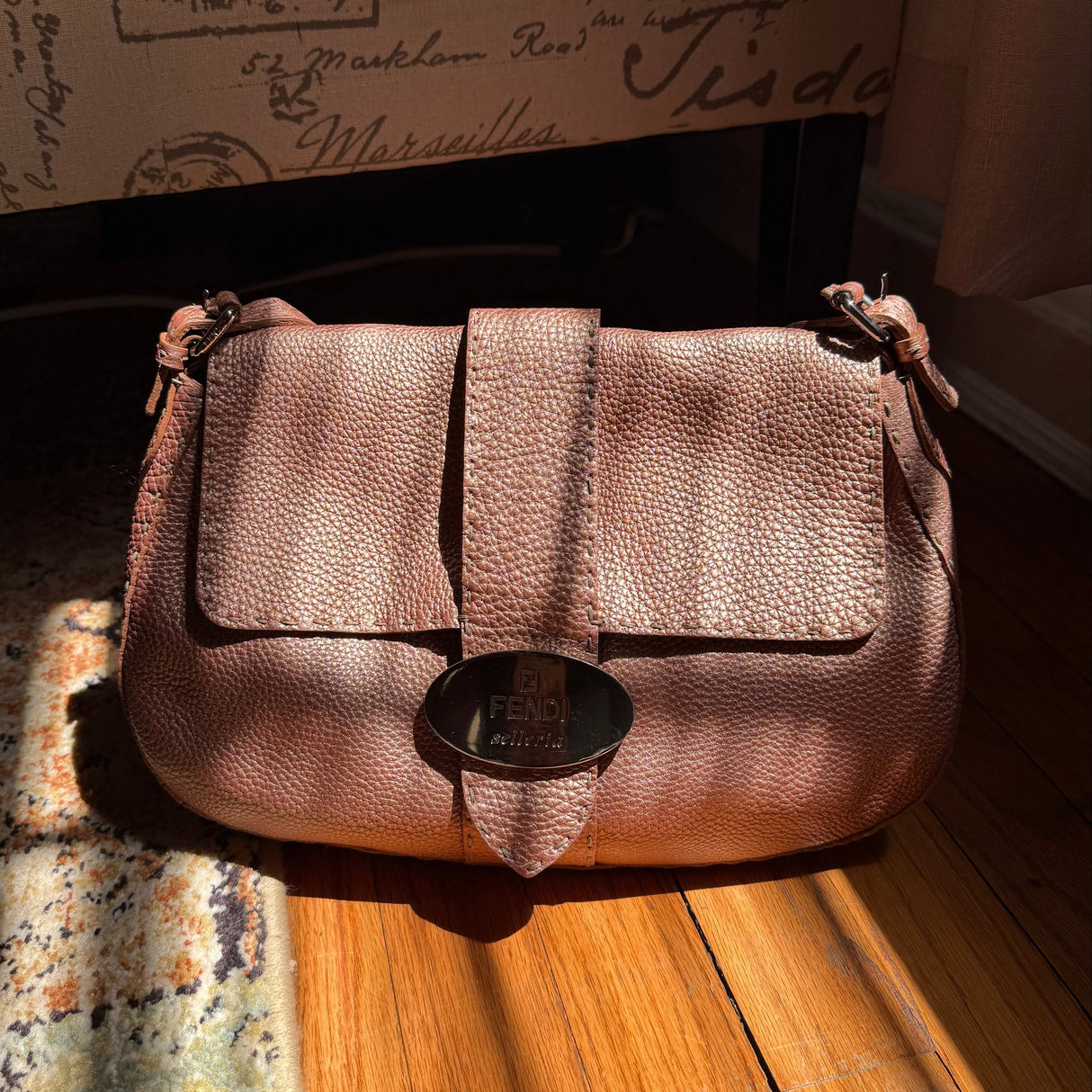 Fendi Vintage Selleria Metallic Baguette
