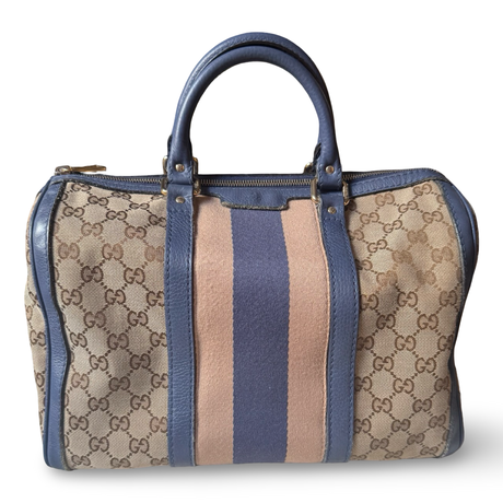 Gucci Web Boston Bag Medium Satchel