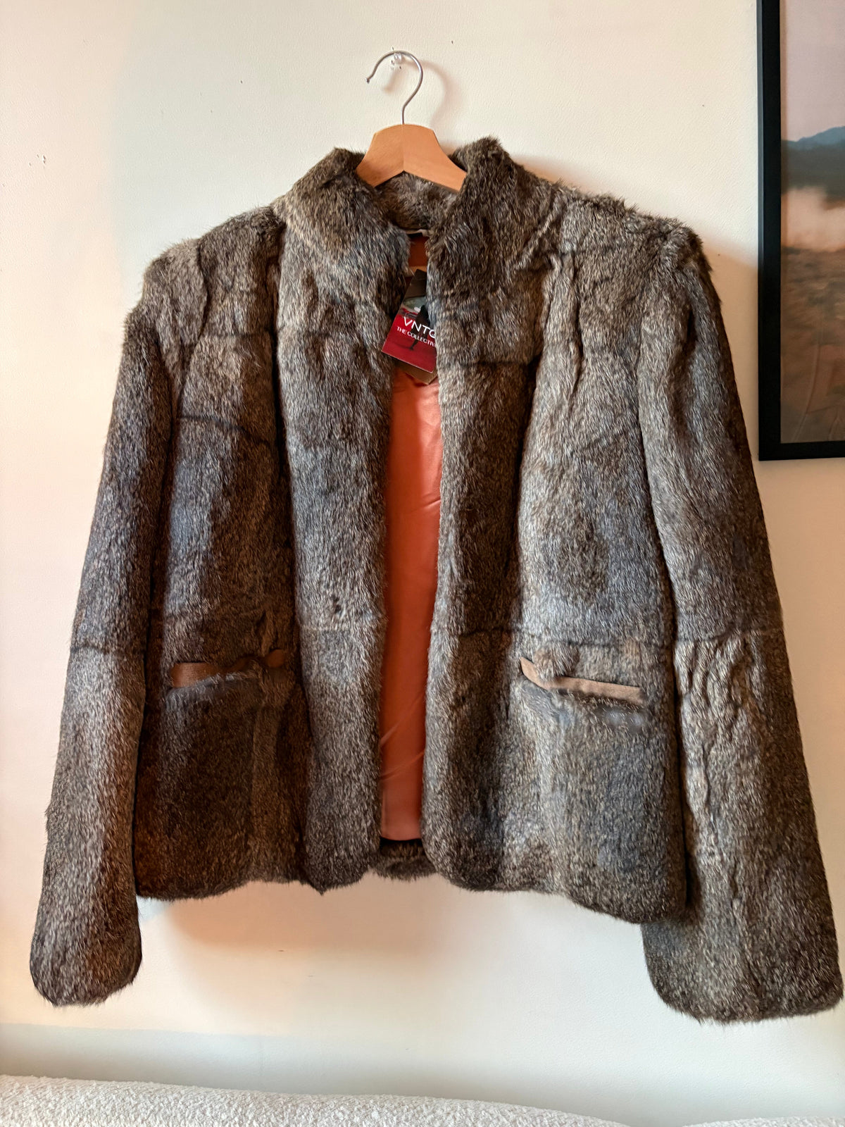 Brown crop rabbit fur