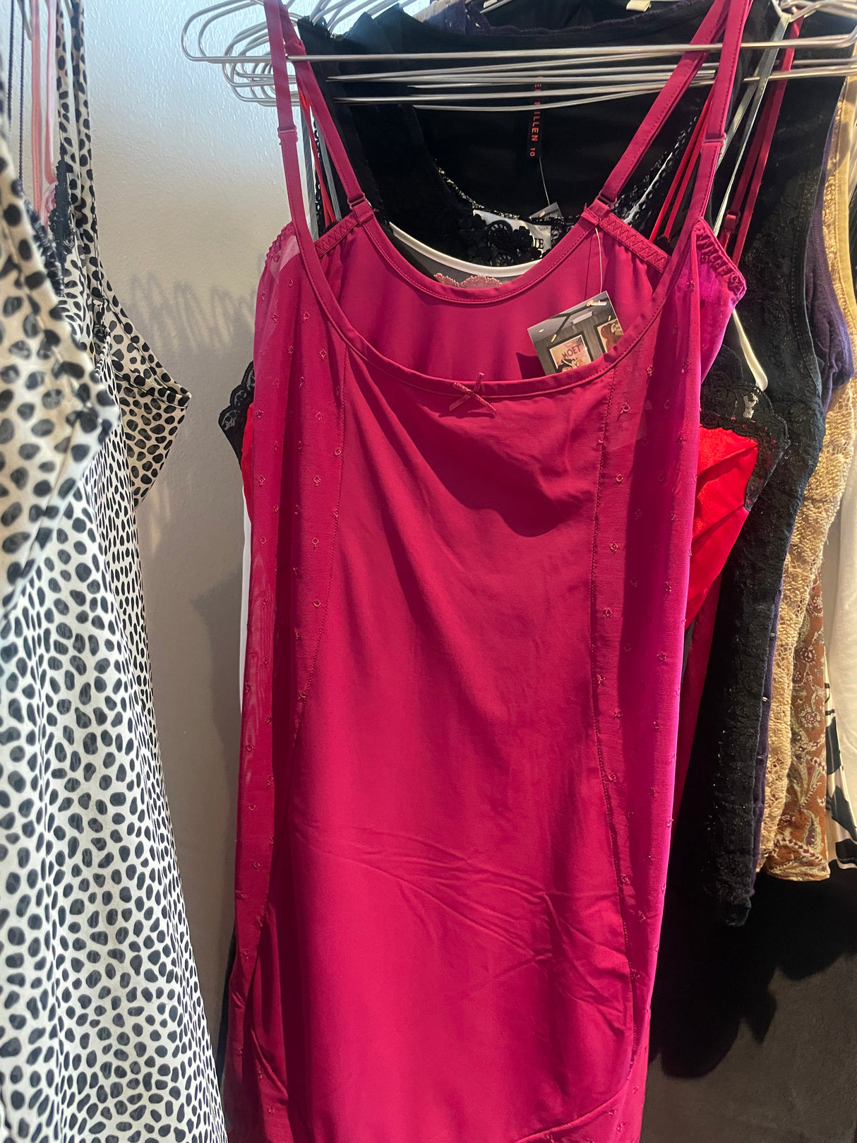 Pink sheer mini dress