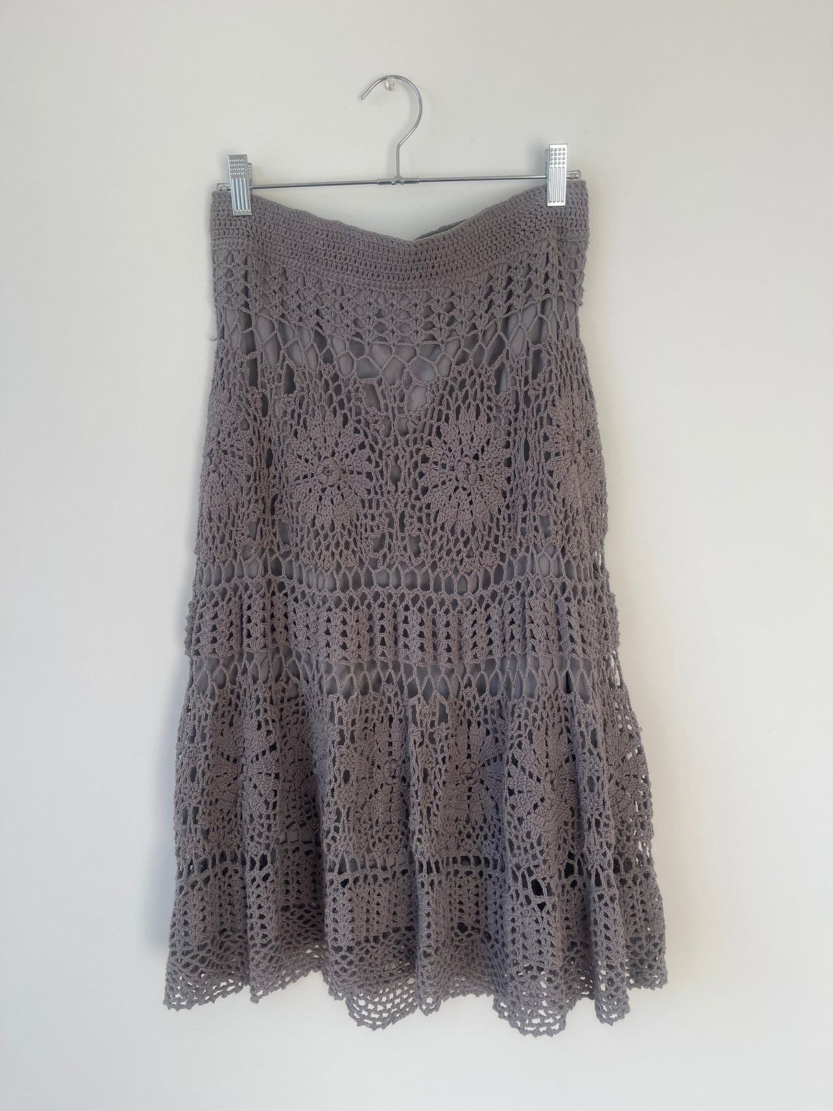 Grey crochet skirt