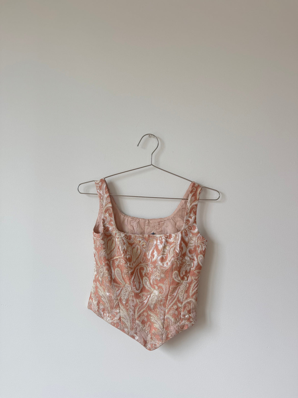 Pink and cream embroidered corset 