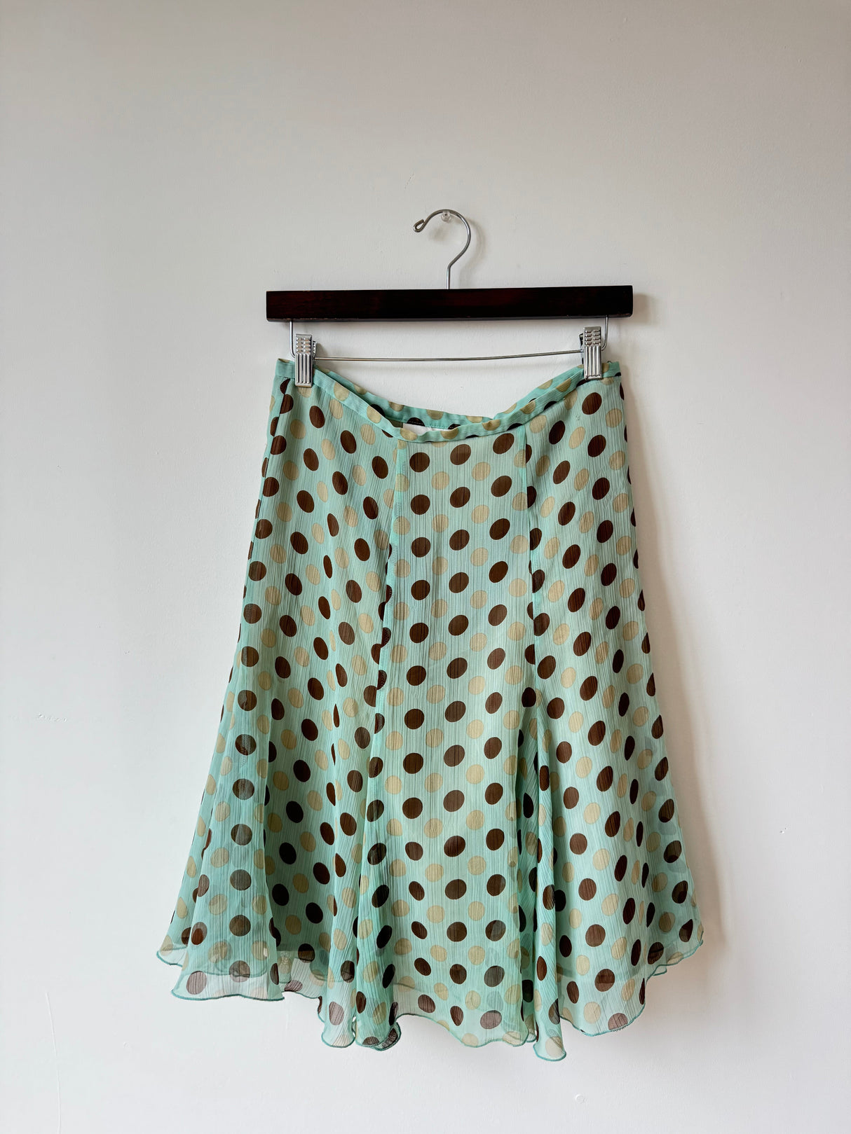 Teal polka dot skirt