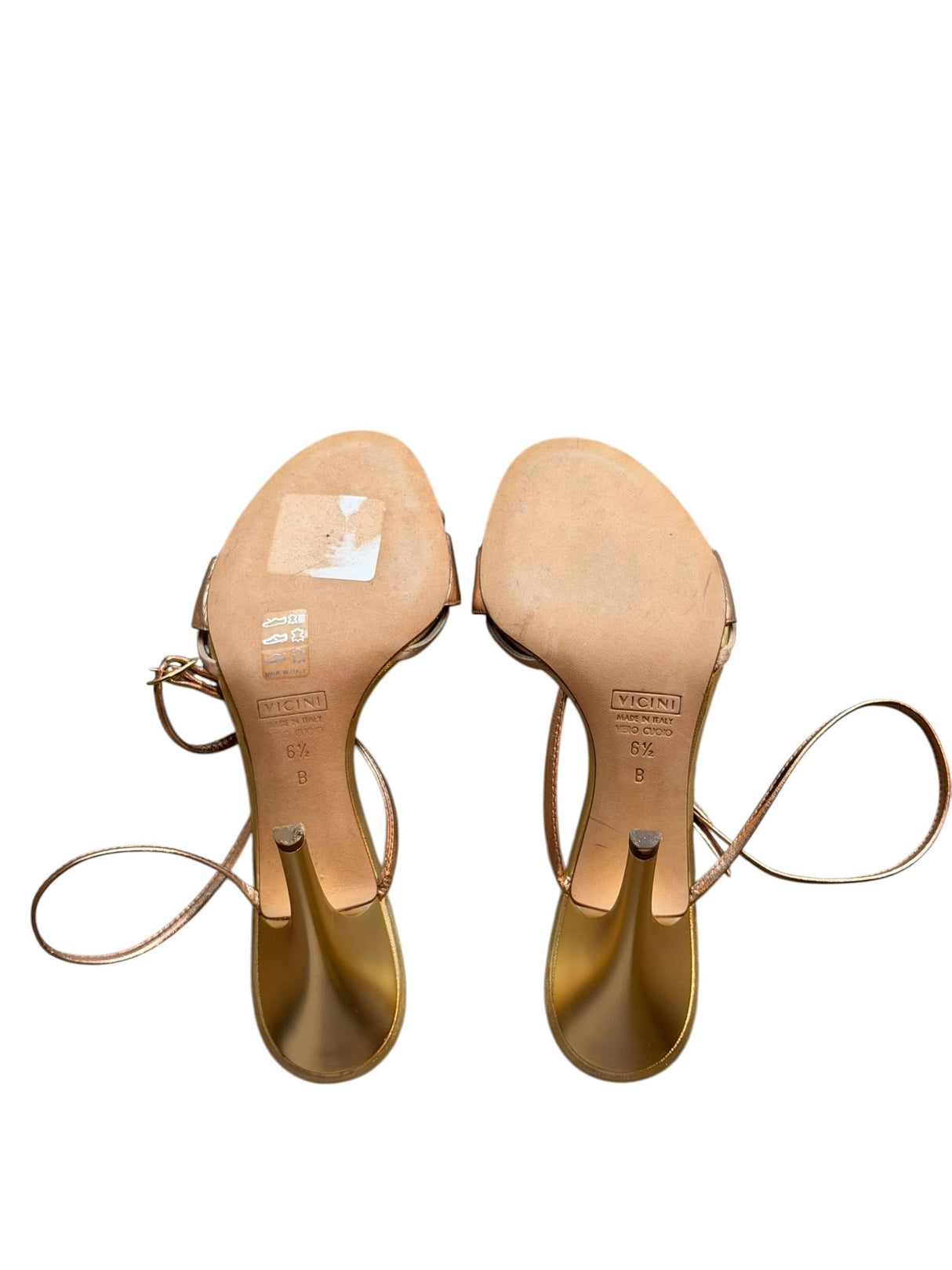 Giuseppe Zanotti rose gold heels with crystal embellished ring (6.5)