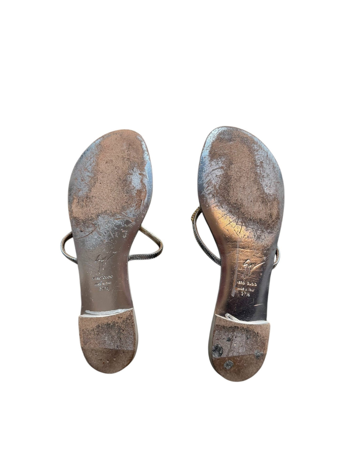Giuseppe Zanotti silver sandals with crystal embellishments (37.5)