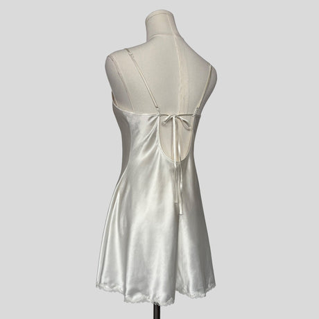 Fairy lace trim slip dress in white