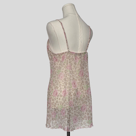 Leopard print embroidered slip