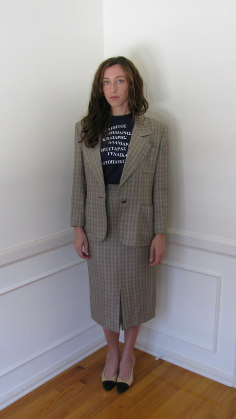 Calvin Klein Collection Beige Skirt Suit