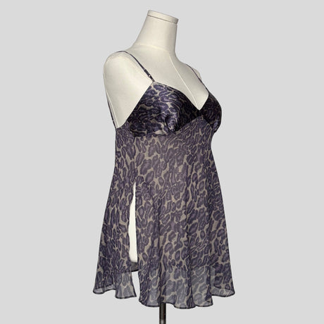 Leopard print babydoll slip