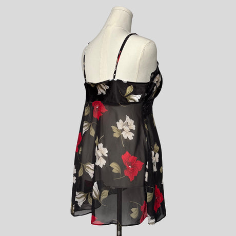 Tropical floral split front babydoll