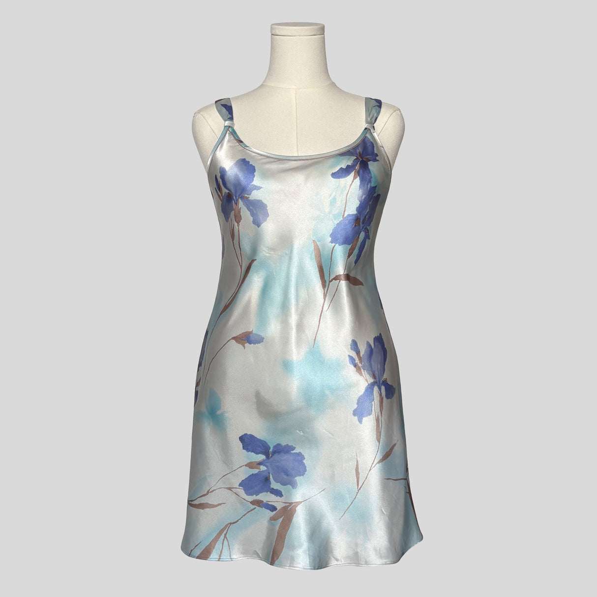 Silky floral slip dress