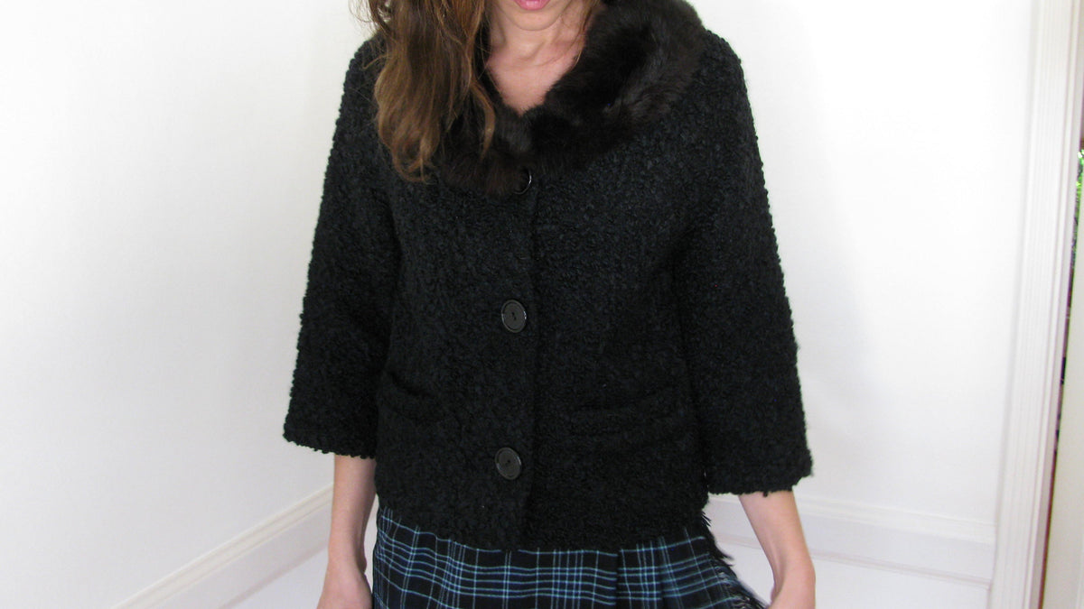 1960's Cropped Faux Fur Jacket