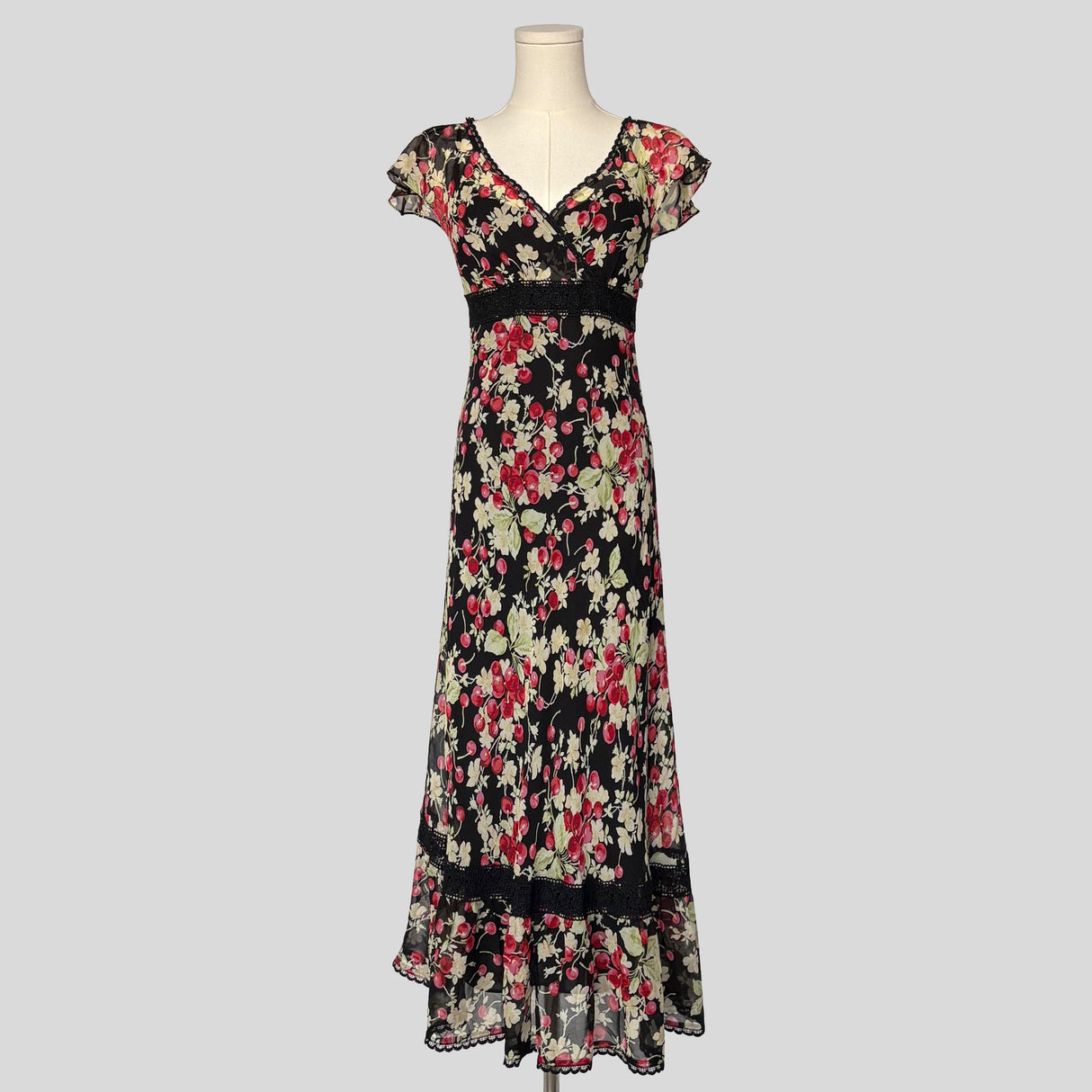 Cherry print midi dress