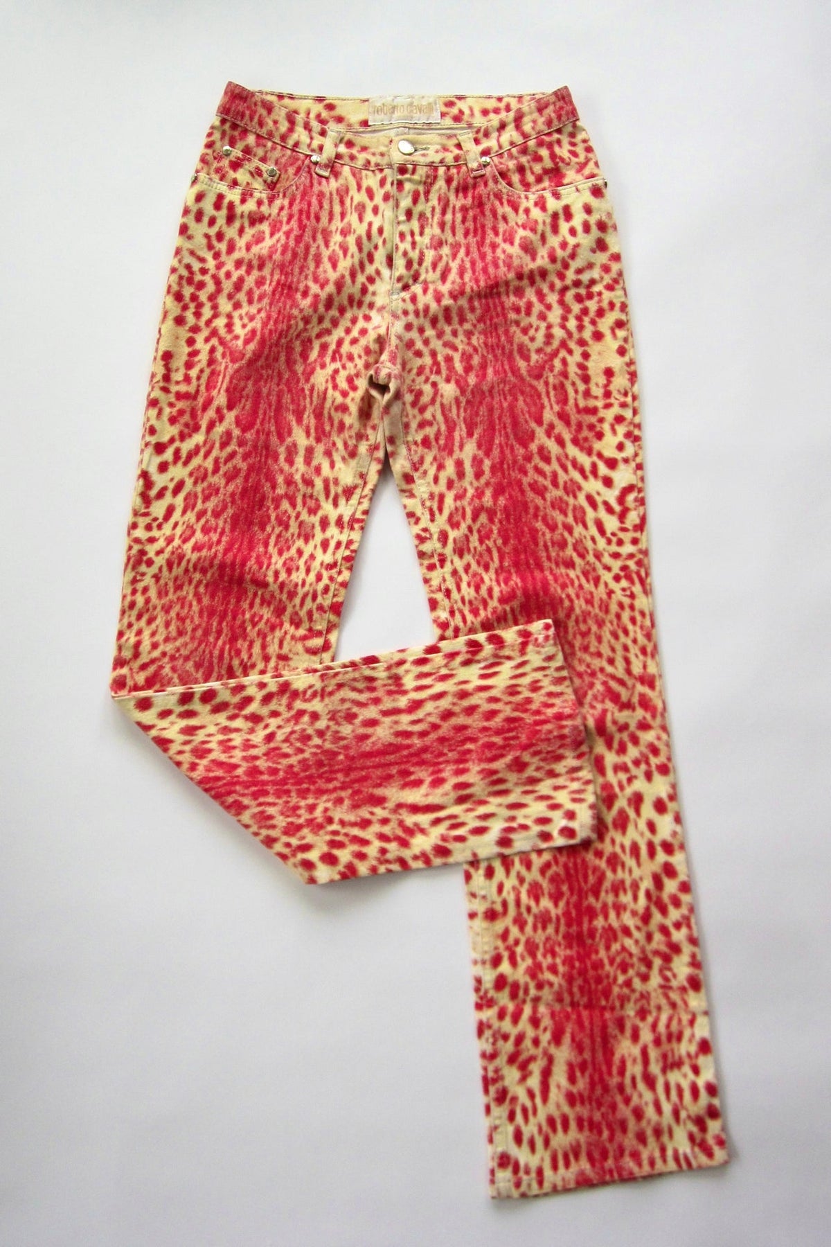 SS 2000 Archival Roberto Cavalli Pink Leopard Print Pants