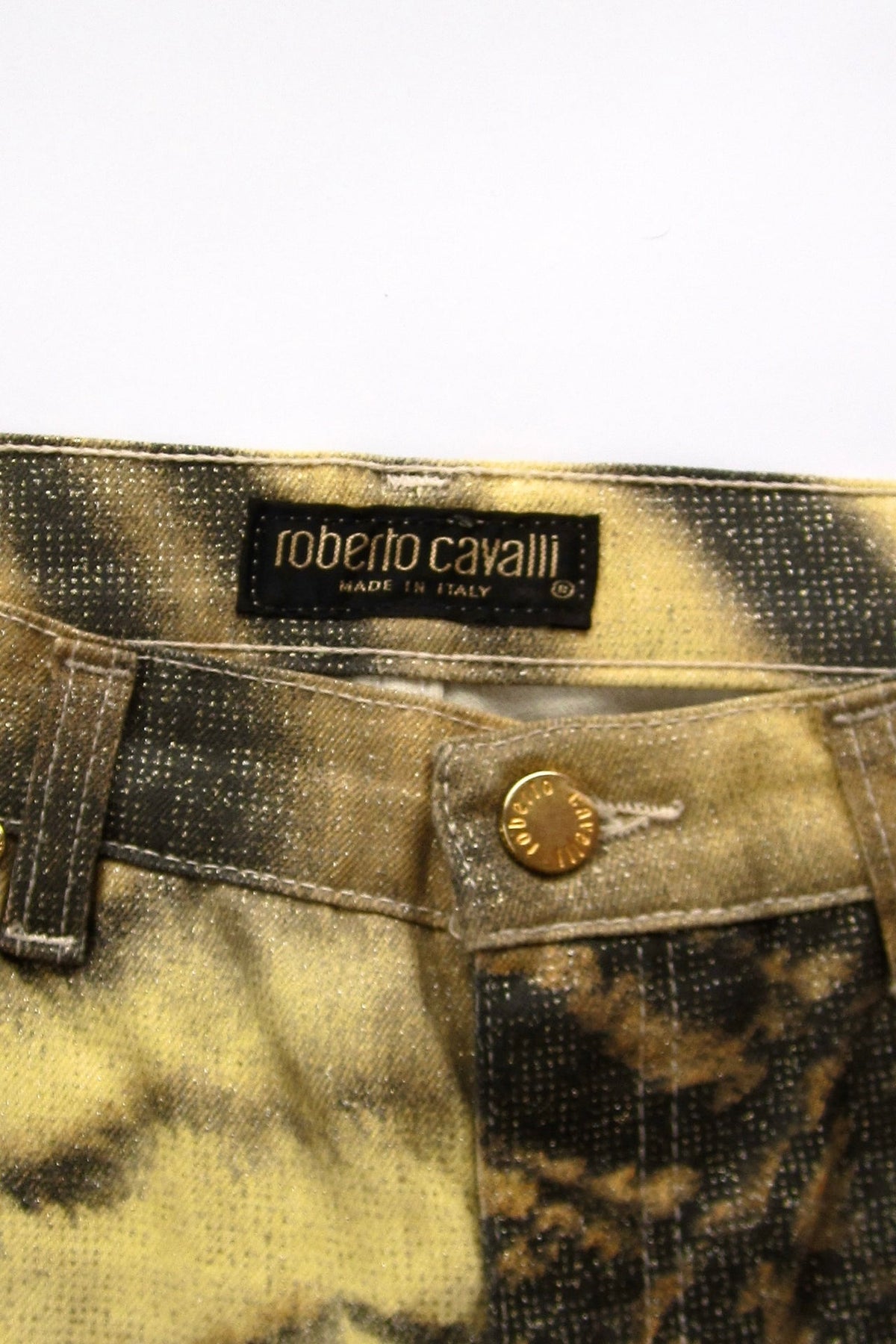FW 2000 Archival Roberto Cavalli Glitter Tiger Print Pants
