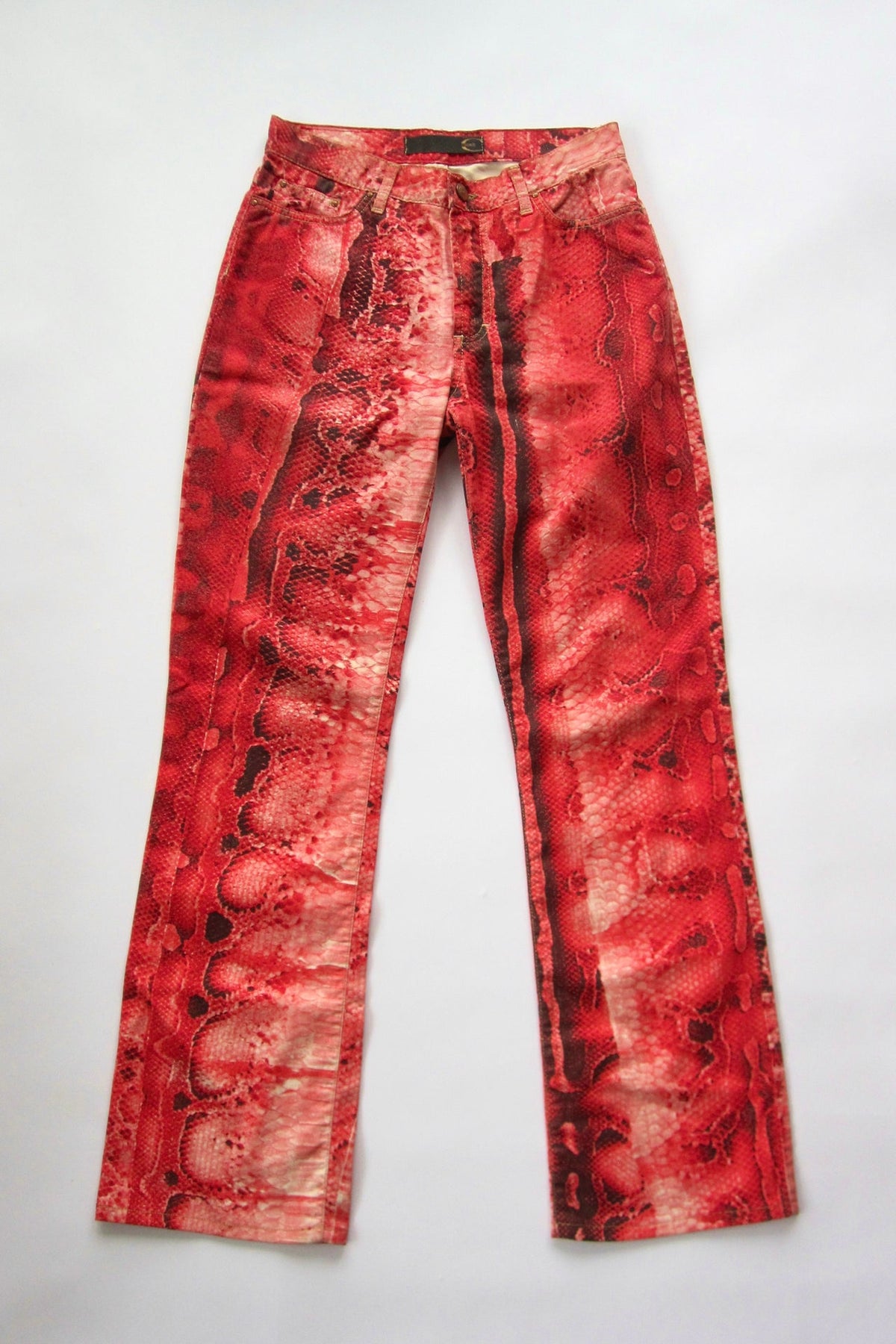 2000s Roberto Cavalli ‘Just Cavalli’ Python Print Glitter Pants