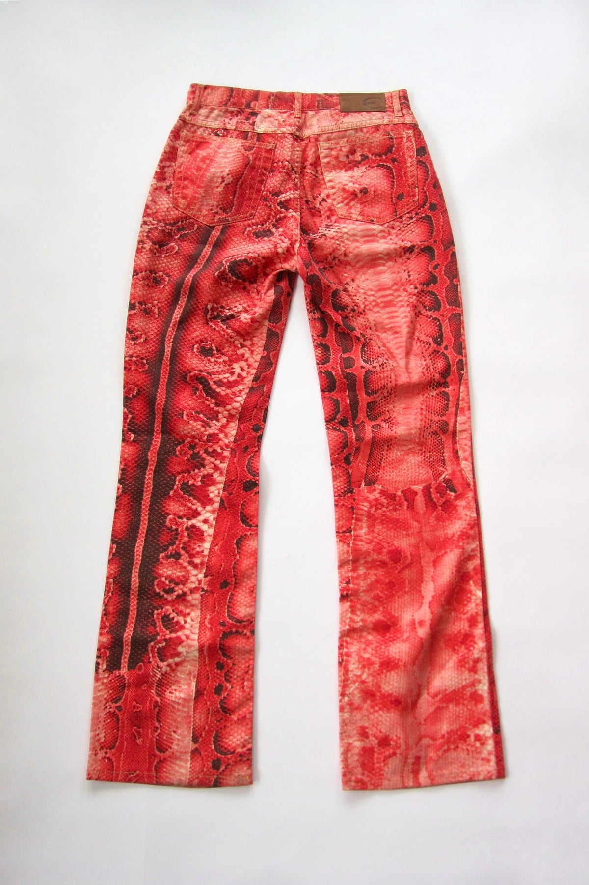 2000s Roberto Cavalli ‘Just Cavalli’ Python Print Glitter Pants