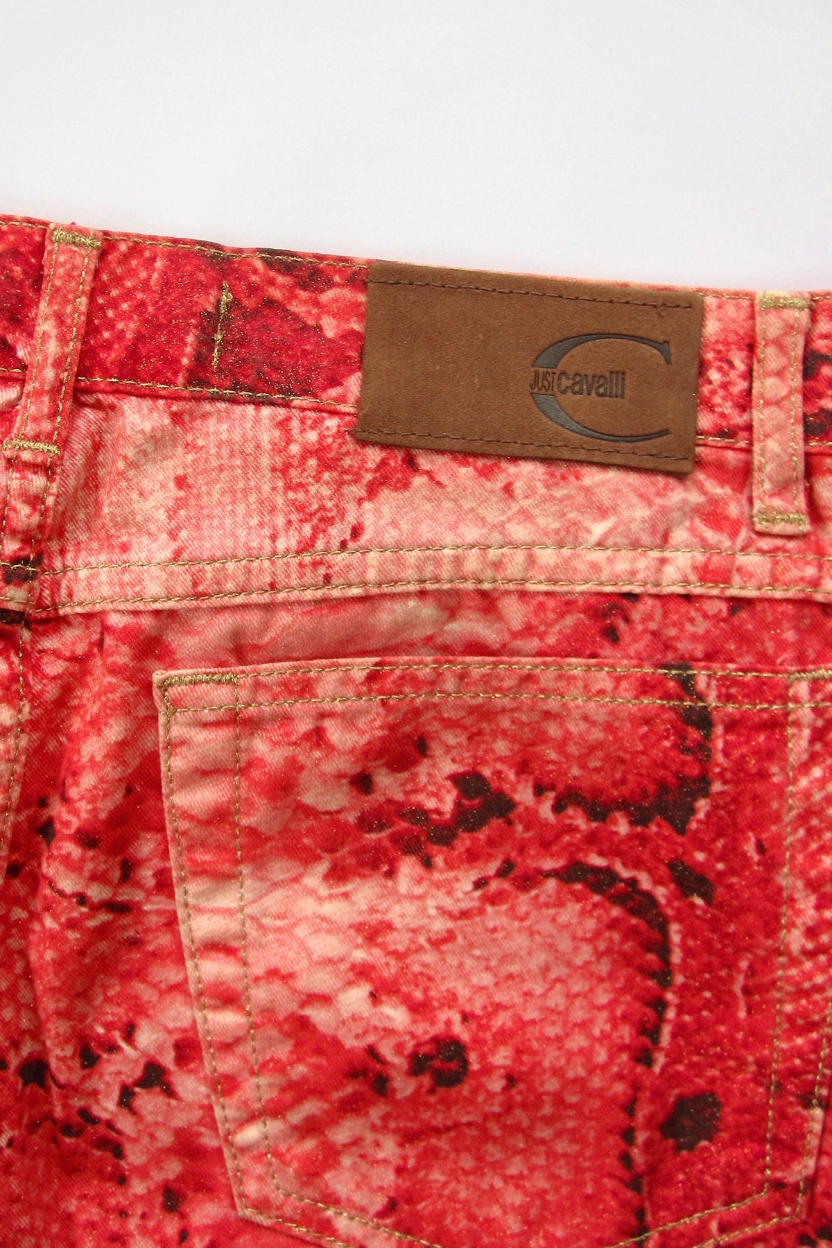 2000s Roberto Cavalli ‘Just Cavalli’ Python Print Glitter Pants
