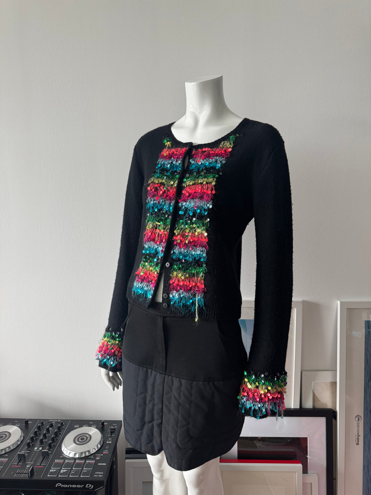 KENZO JEANS Black Sequin Sweater