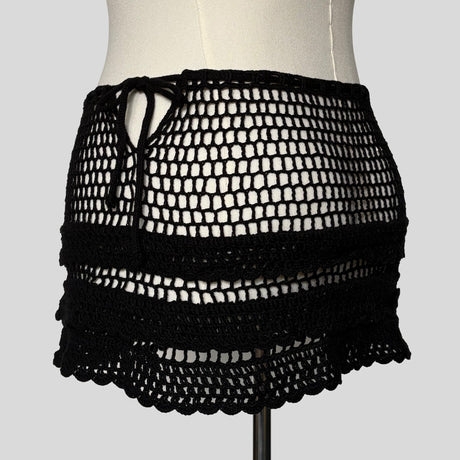 Crochet knit mini skirt