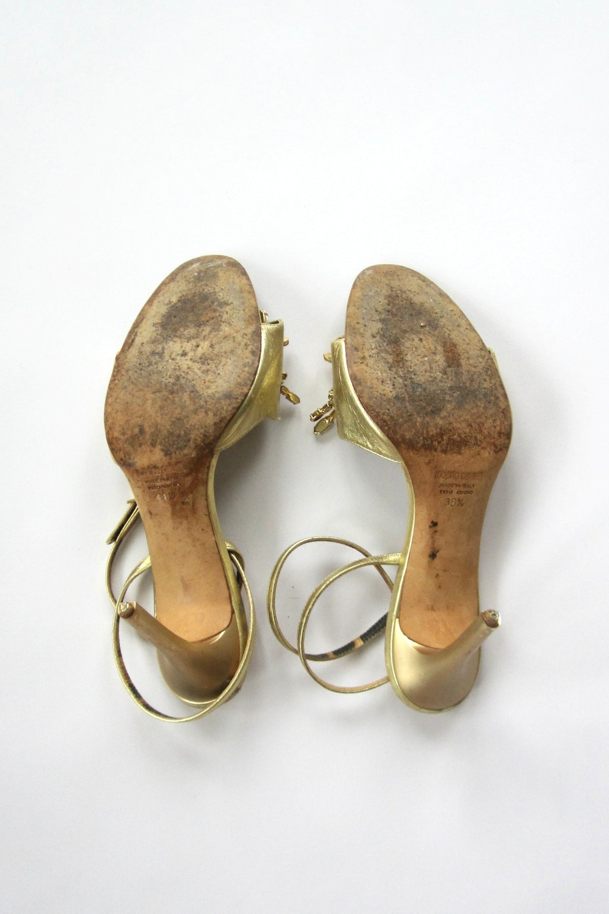 2000s Roberto Cavalli Rare Gold Embellished Crystal Heels